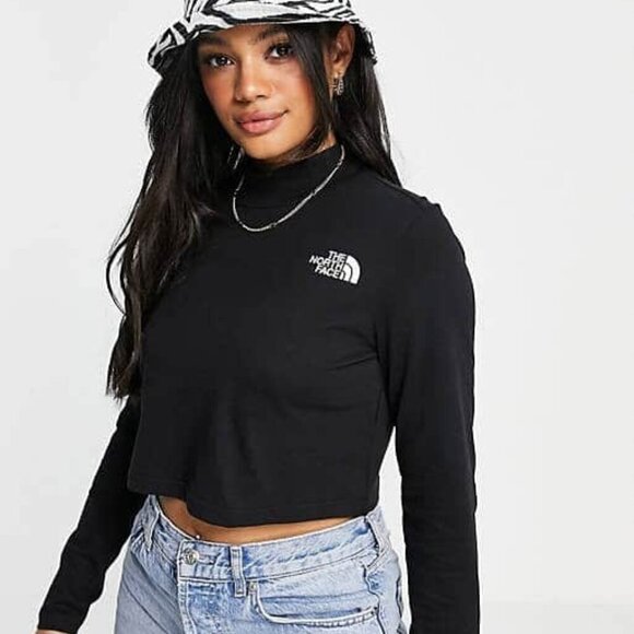 The North Face Tops - The North Face Long Sleeve Crop Top Women Size XS Black